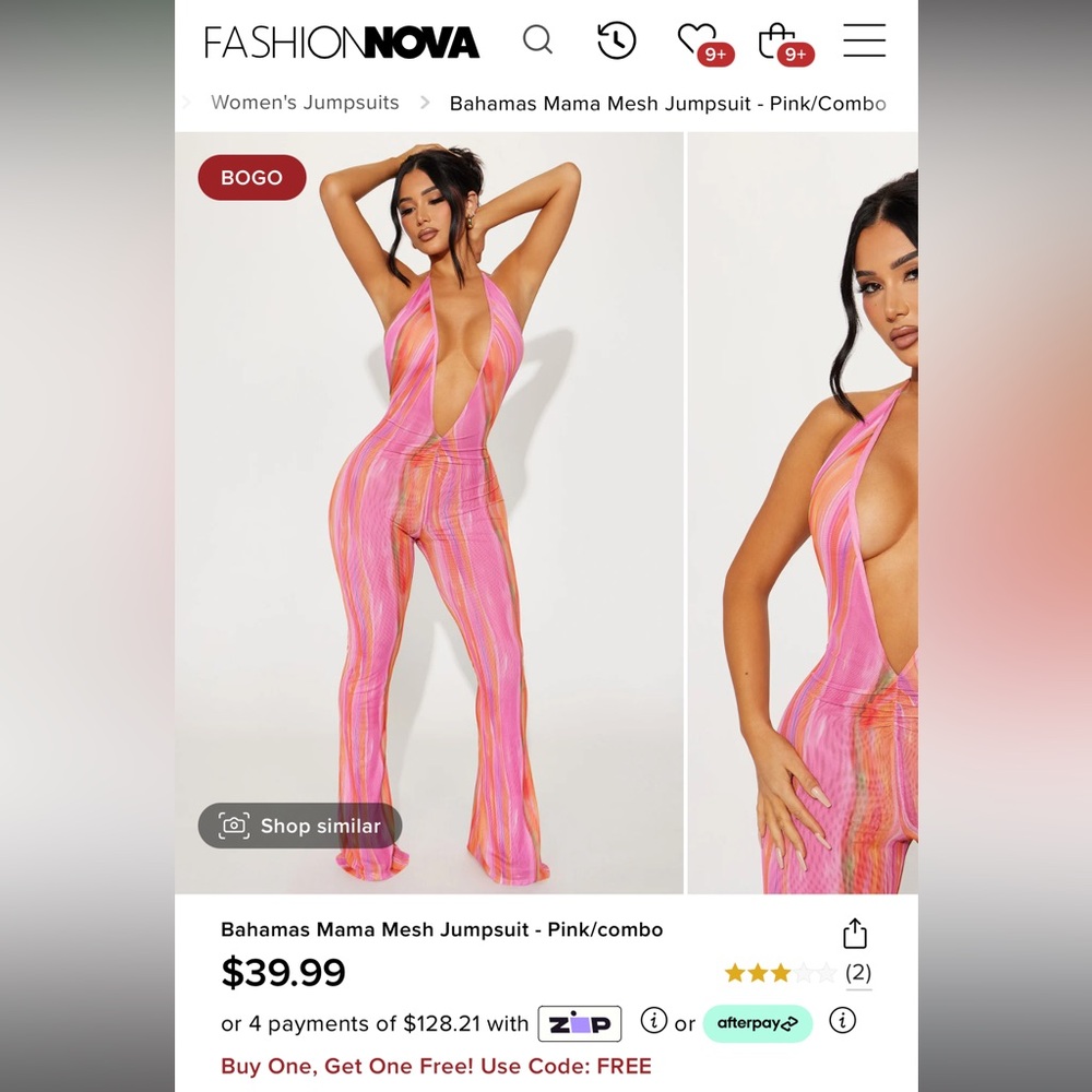 Bahamas Mama Mesh Jumpsuit - Pink/combo